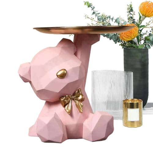 Statue De Plateau De Stockage D'ours - Statue De Stockage D'animaux En Résine | Décoration De Cabine Pour Support Piédestal, Statue De Stockage D'Animaux En...