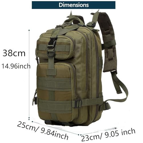 20 Liters Sturdy Nylon Waterproof Fishing Hunting Backpack Outdoor Military Tactical Sports Hiking Daypacks (Green)2
