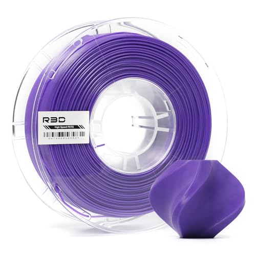R3D High Speed PETG PRO Filament 1.75mm 1KG, 3D Printer Filament for 30-500 mm/s High-Speed Printing, Dimensional Accuracy +/- 0.02 mm, Plastic Spool, Compatible with AMS (Purple)