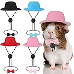 4 sets 8 pieces guinea pig clothes small animal bow ties pet hats outfit suit cosplay cool kawaii pet black hat for hamster ferret cat rats puppy kitten hedgehog bearded dragon 8 41n9uiz98il. Sl500. Ss150