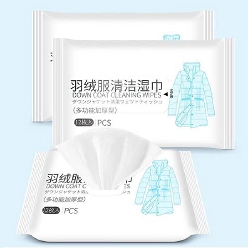 MVM Enterprise (3 pc set)(Twelve pieces in one packet) SpecIal cleaning wipes for down jackets, gentle and not hurting hands clothes dry cleaning wipes.