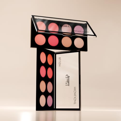 Image of Glam21 Blush & Highlighter Palette|Silky Smooth Pigments for Long-Lasting Shimmer Glow | Buildable Radiance | Lightweight & Blendable Formula | Suitable for All Indian Skin Tones | 21.5 gm - Chic -01