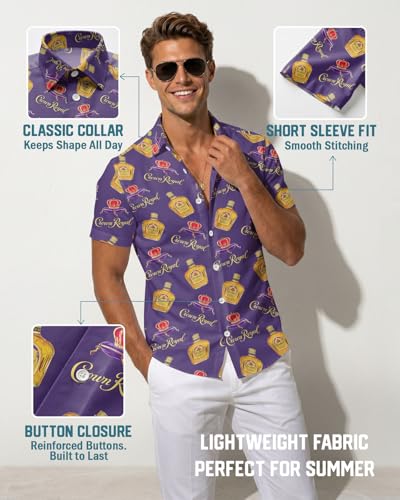 Image of 99TIMORO Funny Movie Mens Hawaiian Shirts Button Down Short Sleeve
