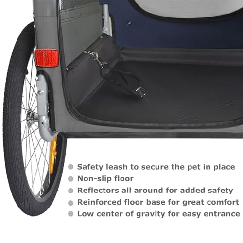 DOGGYHUT® Premium XL 2 in 1 Hundefahrradanhänger & Jogger 23-45 kg Fahrradanhänger für Hunde Hundeanhänger für Fahrrad 80106 (BLAU)