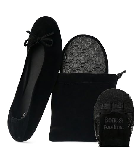 Image of Velvet Foldable Flats for Women, Portable Ballet Shoes for Travel & Events