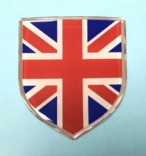 Gelz Red Union Jack Flag Shield Sticker 59Mm - White - Blue