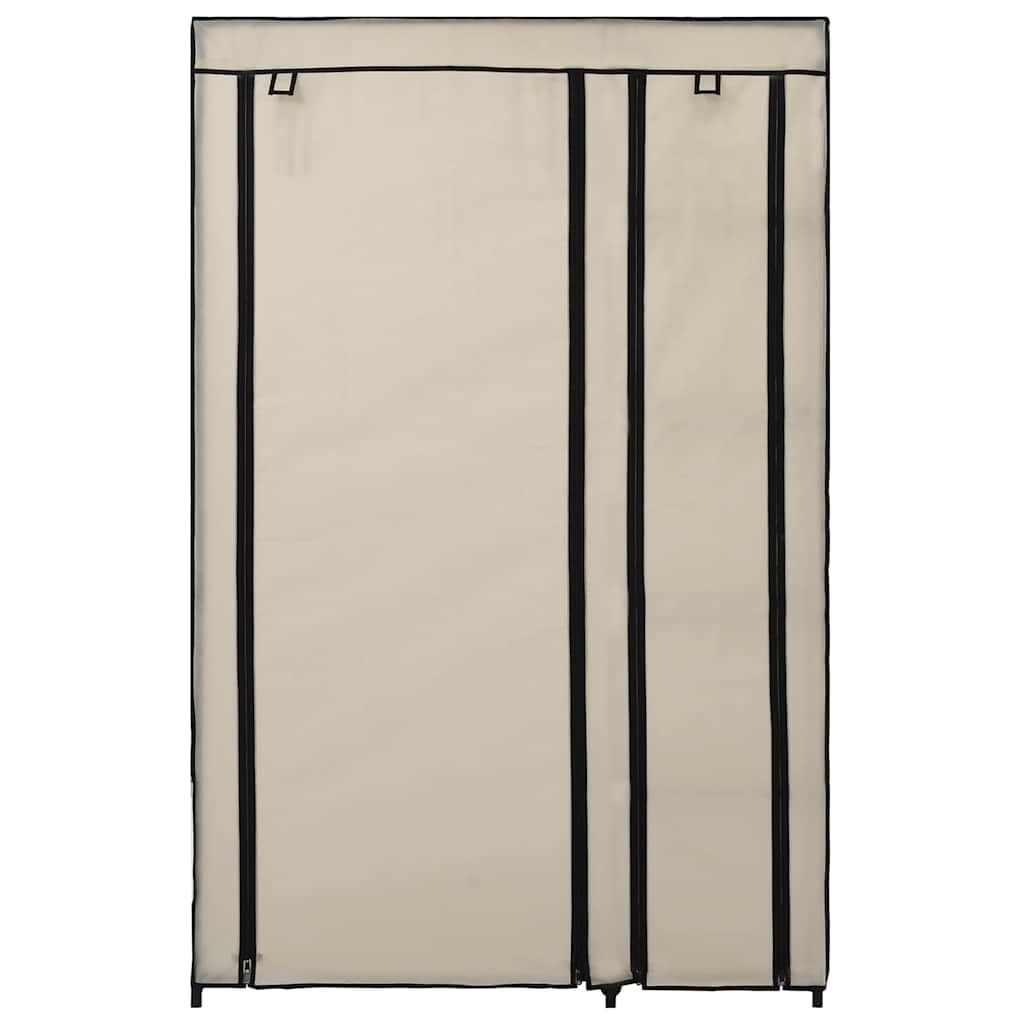 Kleiderschrank, faltbar, 110 x 45 x 175 cm, Stoff, cremefarben