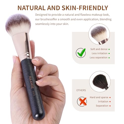 MAANGE Makeup Brush Set 5-Piece Professional Synthetic Makeup Brushes for Foundation, Blush, Power Concealer & Contour Application Travel Make Up Brush with Box (Black) - Image 5