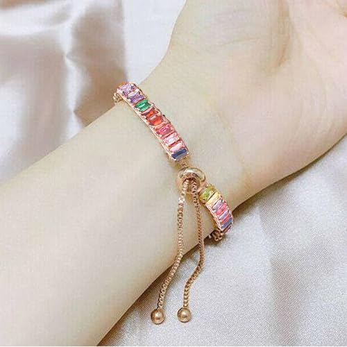 Fashion Charm Tennis Bracelet for Women Crystal Zircon Jewelry Adjustable Gold Silver Color Box Chain Bracelets Gift Attractive2