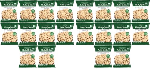 Image of Nutty Gritties Premium Jumbo Cashews W240, 210g (21g x 10) | Roasted & Lightly Salted | Non-Fried, Zero Oil | Crunchy Healthy Snack | Zero Breakage | Resealable Pouch (Pack of 2)