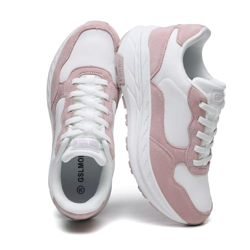 Image of GSLMOLN Women's Casual Walking Shoes Breathable Non Slip Tennis Cushion Fashion Gym Sneakers