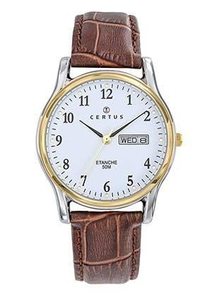Certus Montre Homme Acier Bicolore Cuir Marron 611302