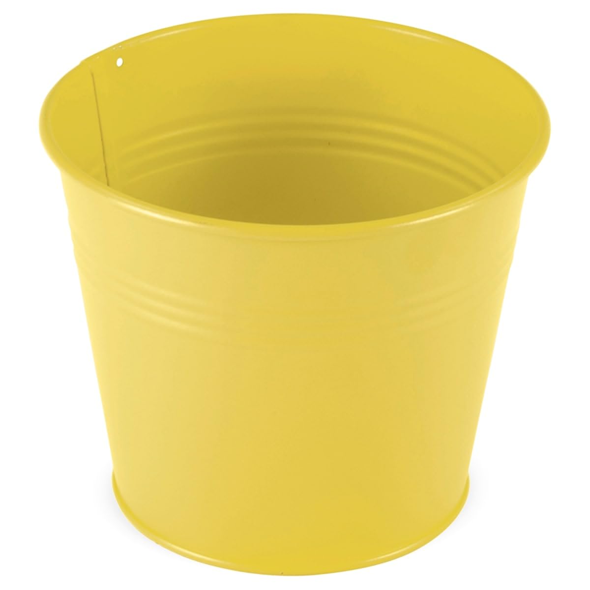 Matches21 Home & Hobby Yellow Metal 16 Cm X 15 Cm Planter - Orchid, Herb, Bonsai Pot - Indoor/Outdoor - Decorative Flower Pot