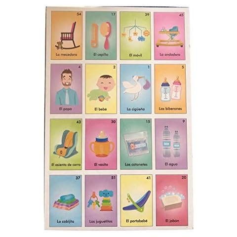 EMPORION Loteria Mexicana Bingo for Baby Shower or Hen Party in Spanish Set of 10 Boards and 54 Cards Cover