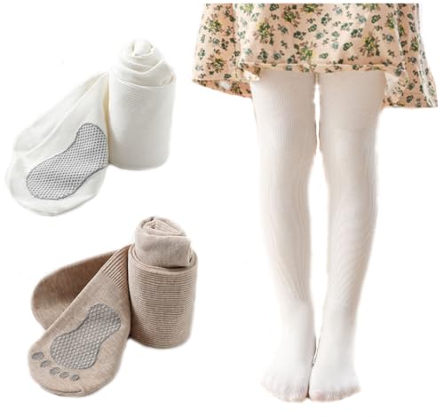 Girls Tights Toddler Cable Knit Cotton Footed Seamless Dance Ballet Stockings Non Slip Leggings Pants 2/3Pack
