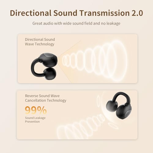 Image of PSIER Open Ear Earbuds, Bluetooth Earbuds IPX5 Waterproof Comfortable Lightweight Bluetooth 5.4 Ear Buds with Digital Display 30H Playtime Bone Conduction Headphones for Workout Sports Running