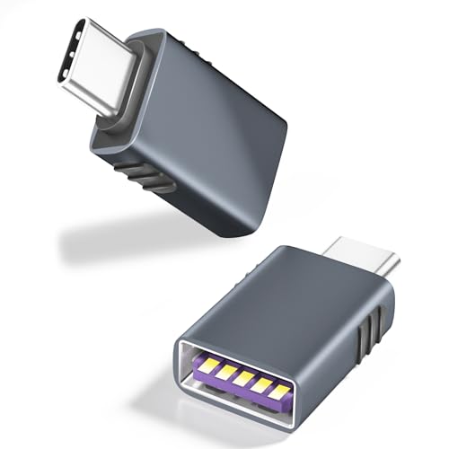 Zestiq USB C auf USB 3.2 Adapter 2 Pack, Type-C Male auf USB Female Handy OTG Adapter, Thunderbolt 4 Adapter Kompatibel mit iPhone 16 Pro Max, MacBook Pro Air, iPad, Galaxy S25