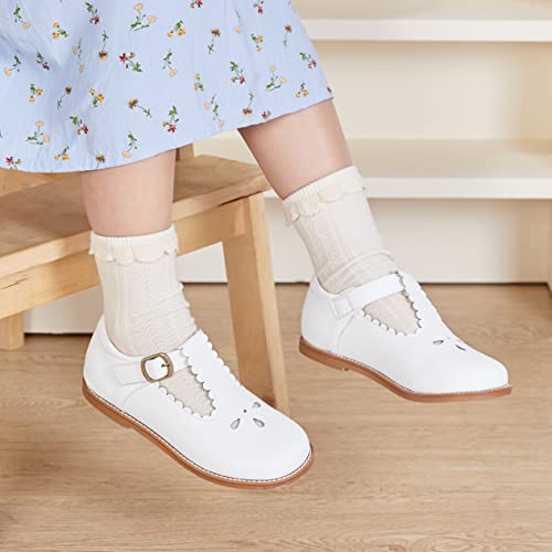 Image of GINFIVE Toddler Girls Dress Shoes Little Kids Flats School Mary Janes Shoes
