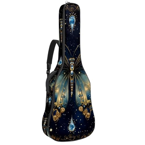 Housse de guitare basse multicolore imperméable avec sangle à dos et poches de rangement