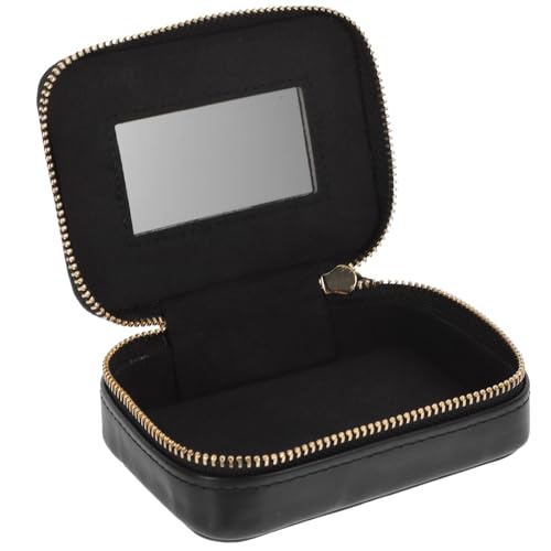 Kichvoe Leather Lipstick Case Cute Lipstick Holder Mini Leather Makeup Bag Portable Cosmetic Storage Bag Travel Toiletry Bag Organizer with Mirror-3.9 * 2.7Inch Random Color4