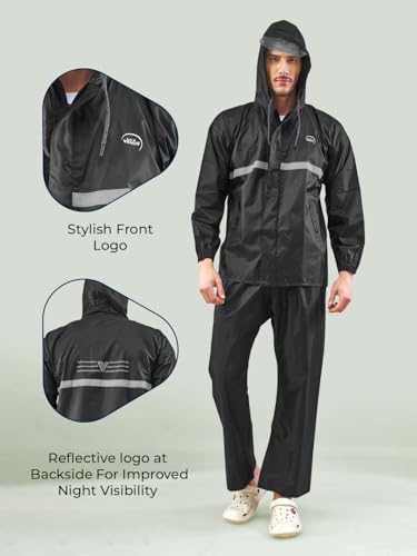 Image of LUX VENUS Reflecting Design Tapping Rain Suit for Men