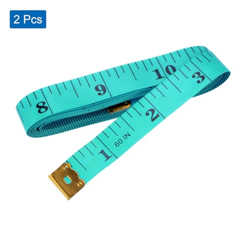 uxcell cinta métrica plástica flexible 1.5 m verde pack 2 miniatura 3