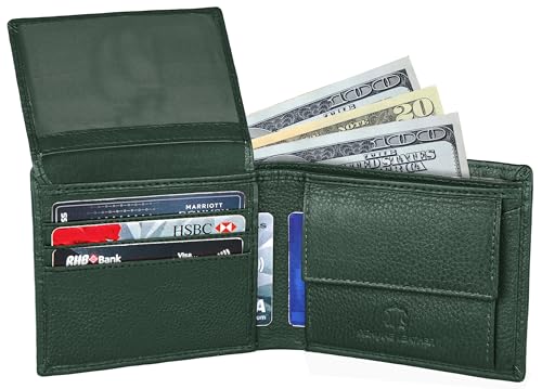 Image of WildHorn Rfid Protected Leather Wallet For Men, Green