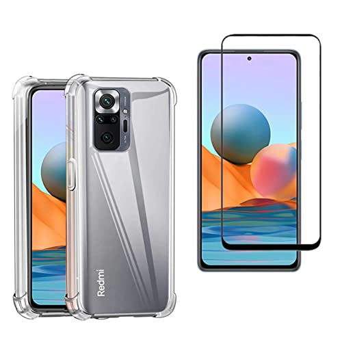 Kit Capa Anti Impacto e Película De Vidro Compatível com Xiaomi Redmi Note 10 e Note 10S
