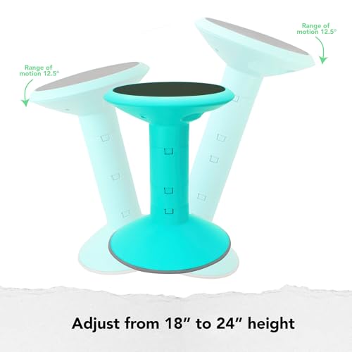 Image of Storex Wiggle Stool, 12 to 24-inch, Teal