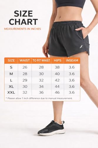 Image of Women's Athletic Running Shorts, Quick-Dry Lightweight Fabric, Elastic Waistband with Inner Drawstring, Side Pockets