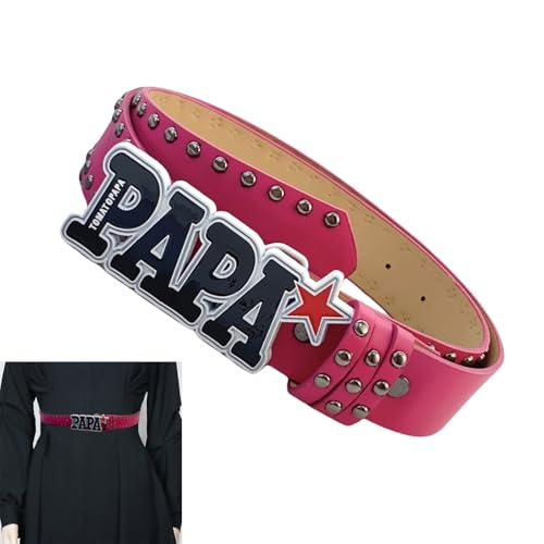 Letter Buckles Belt For Women Rivet Studded PU Leather Belt Simple Waistband For Pants Eye Catching Shorts Belt Adju2