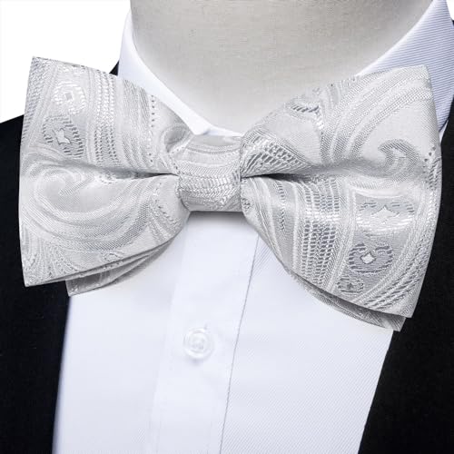 Set de corbata de moño formal FMURY con pañuelo y gemelos miniatura 3
