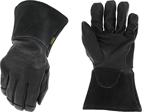 Mechanix Wear: Cascade MIG + TIG Welding Gloves, Durahide Cow Leather, Work Gloves with Glide Resistance, Added Durability, Rollover Fingertips for Improved Dexterity, Safety Gloves (Black, Small)