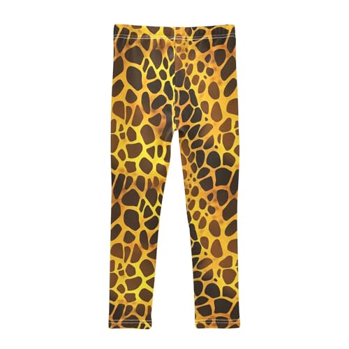 Gold Style Giraffe Skin Print Girls Casual Leggings for Kids Printed Long Pant Bottoms Stretch and Soft2