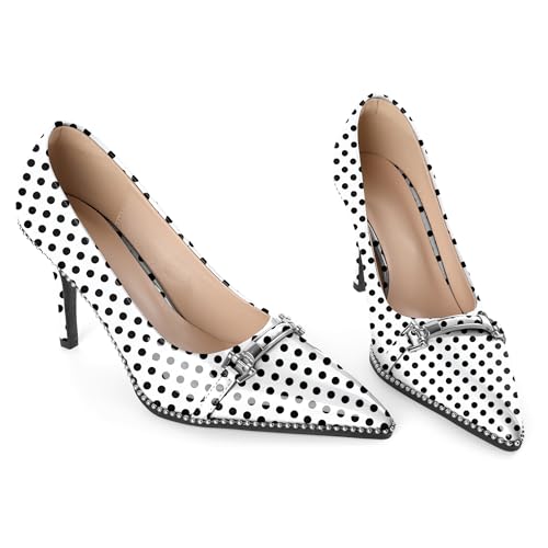Image of Women's High Heel Pumps Stiletto Heel Pumps for Women Pointed Toe Heels Elegant Classic 3.5 Inch Beaded Pumps