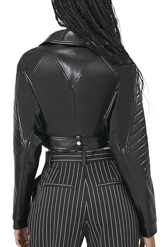 Forever 21 Women's Cropped Faux Leather Moto Jacket3