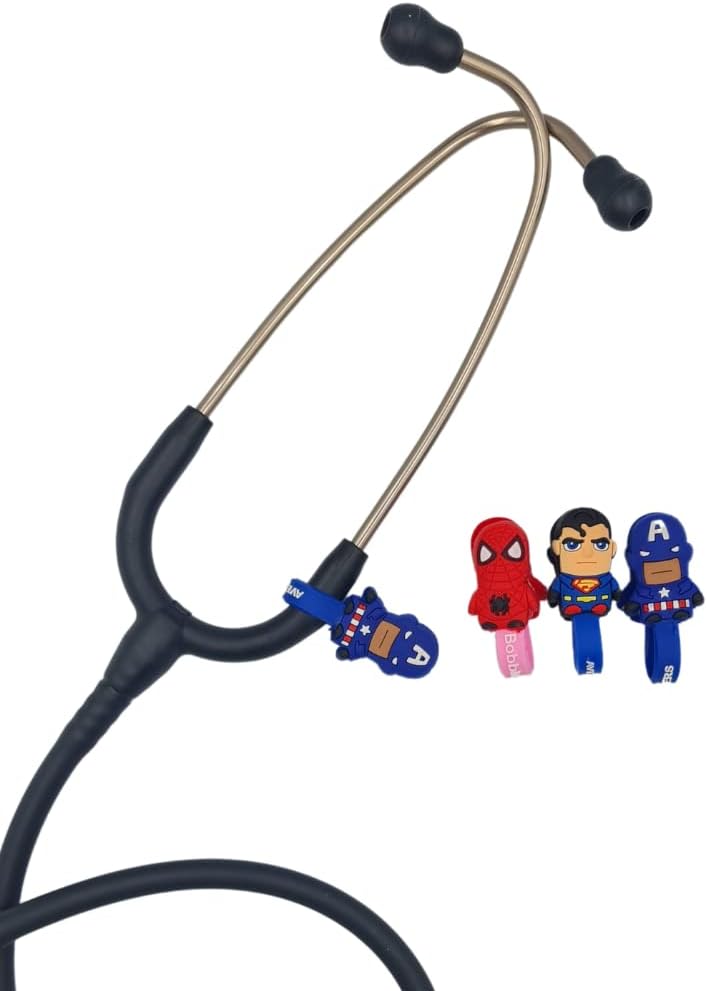 Pack 3 Stethoscope Charms Clip - Medical Gift (Super Heroes)