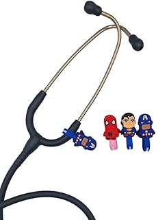 Pack 3 Stethoscope Charms Clip - Medical Gift (Super Heroes)