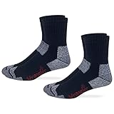 Wrangler Riggs Workwear Mens Ultra Dri Seamless Toe Quarter Socks 2 Pair Pack (Black, l)