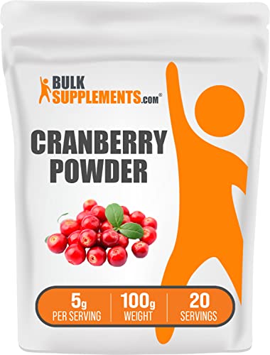 Bulksupplements.com Cranberry Powder - Cranberry Supplements For Women & Men, Dried Cranberries Unsweetened - For Urinary Tract Health, Gluten Free & Sugar Free, 5G Per Serving, 100G #TOP26