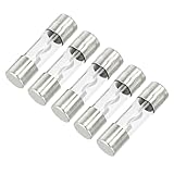 Partuto 5 Stück 10x38mm 0,39x1,50 Zoll 20A Universal AGU Glassicherung - Kfz-Sicherungsröhre zum Schutz der Stromversorgung - Metall Silberton