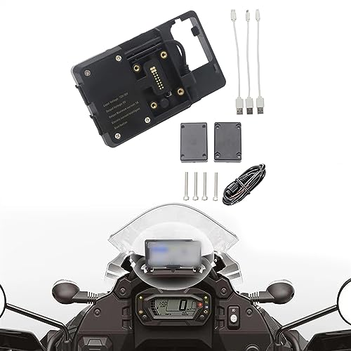 WELSAA Navigation Motorrad Front Telefon Drahtlose Und USB Lade GPS Navigation Platte Halterung Halter Stehen Für Kawasaki KLR650 KLR 650 2022 + (Color : USB Charging)