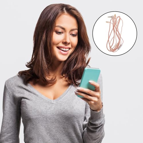 Cable de auriculares con control de microfono DIYEAH jack de repuesto compatible anti enredos 4