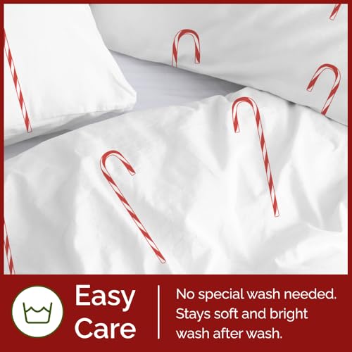 Image of CGK Unlimited Christmas Duvet Cover Cal King Size - 104 x 98, Candy Cane