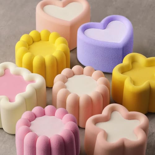 image for RUIYDZ 4pcs Nonstick Silicone Molds for Baking Supplies, Square Star H