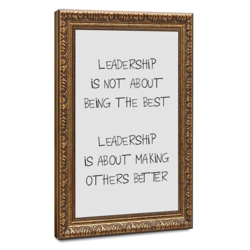Poster leadership sur toile 30x45 cm avec cadre doré rétro chic