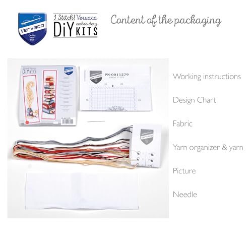 Image of Vervaco Cross Stitch Bookmark Kit Goose Feather 2.4 inch x 8 inch