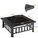 Imagen de Yaheetech 86 cm Brasero Exterior para Jardín y Terraza 3 en 1 Metal Fire Pit para Terraza Estufa al Aire Libre 86 x 86x 54 cm Negro