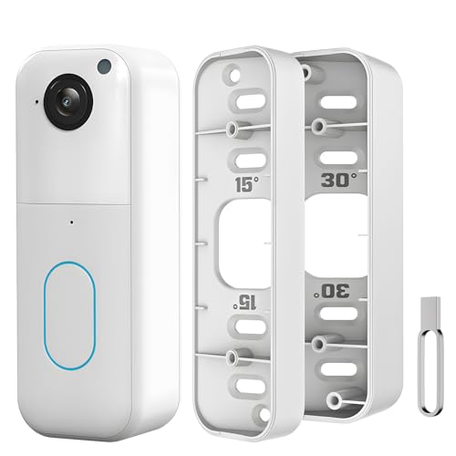 All-new Blink Doorbell Corner Mount Adjustable Angle (15/30/45 Degrees) Mount Kit for Blink Video Doorbell (1st & 2nd Gen) Wider Viewing Range Wedge Mount (White)