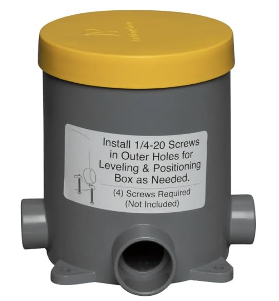 ARL-FLBC4500 Non-Metallic Concrete Floor Box, 4-1/2" Round, Includes Plugs, Low Voltage Divider & Mud Cover for New Concrete Pours (5 Pack)